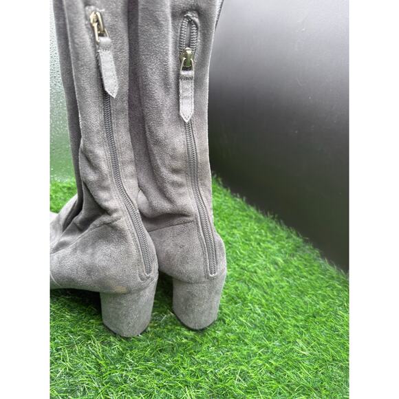 Charolette Russe- Gray Suede- Over the Knee Heeled Boots - Size 8 W - Picture 8 of 9